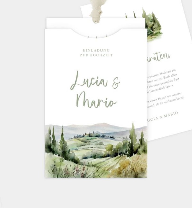 Einladungskarte Hochzeit Toskana