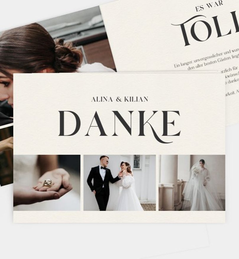 Dankeskarte Hochzeit Initials of Love