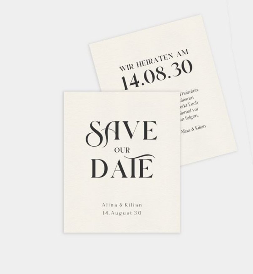 Save-The-Date Karte Hochzeit Initials of Love