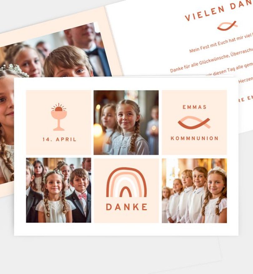 Dankeskarte Kommunion Fiesta