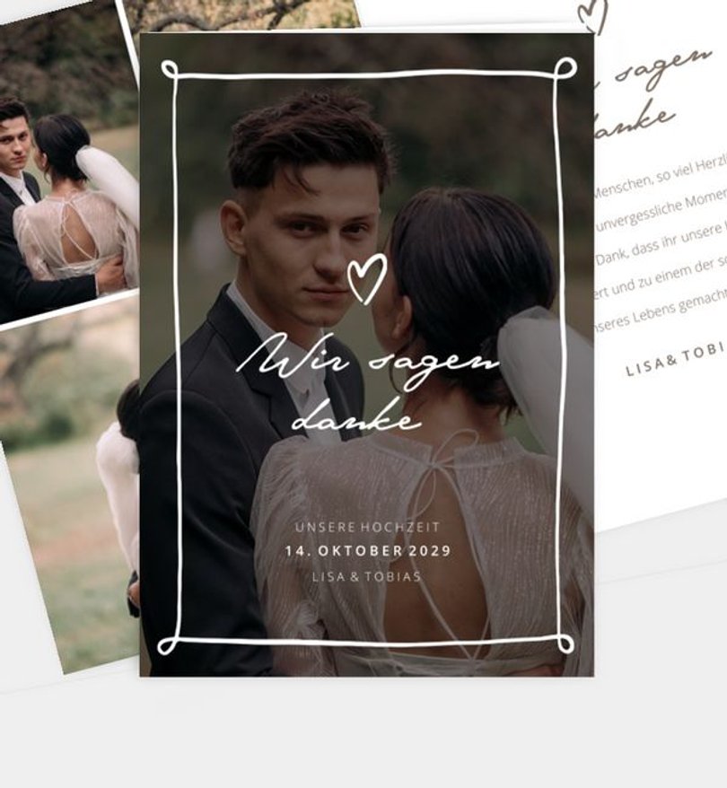 Dankeskarte Hochzeit Our Love