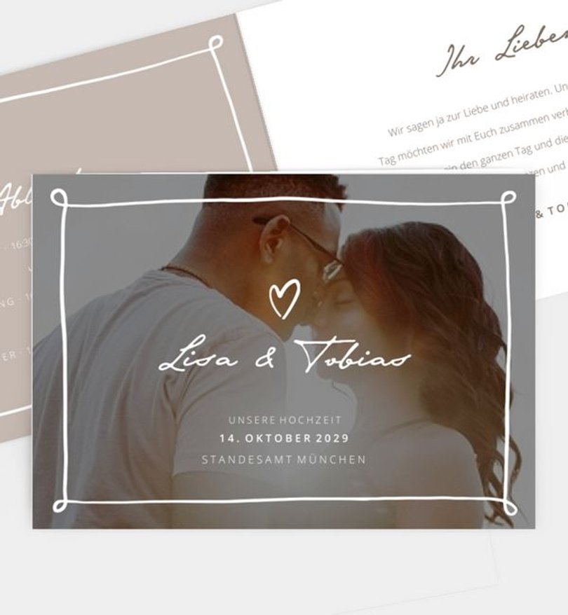 Einladungskarte Hochzeit Our Love