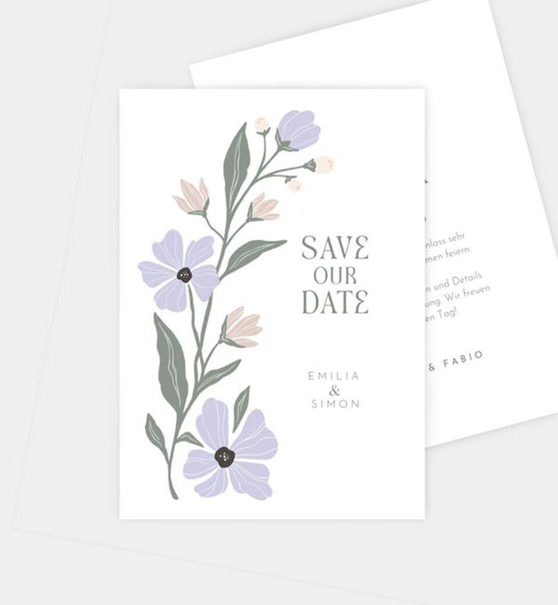 Save-The-Date Karte Hochzeit Modern Floral