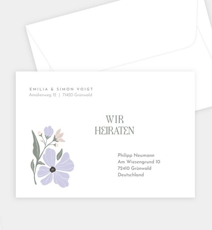 Briefumschlag Hochzeit Modern Floral