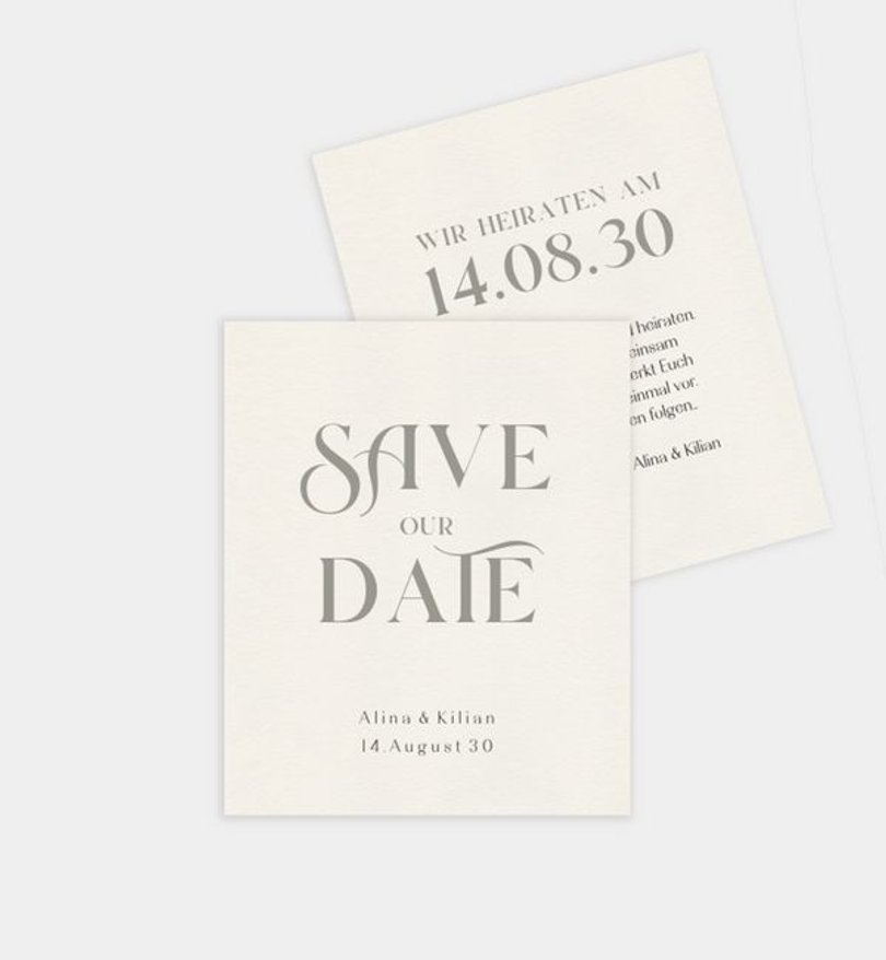 Save-The-Date Karte Hochzeit Initials of Love