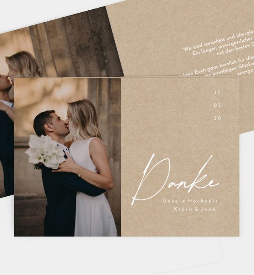 Dankeskarte Hochzeit The Promise