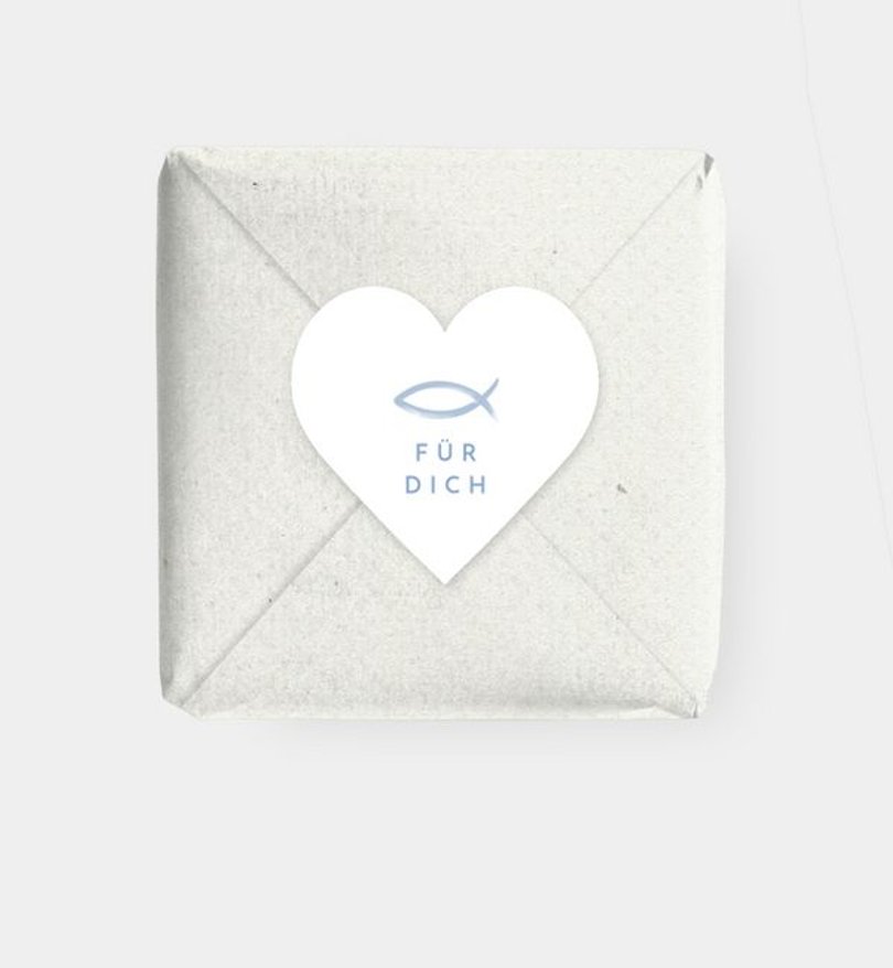 Geschenkaufkleber Kommunion Stamp Fish