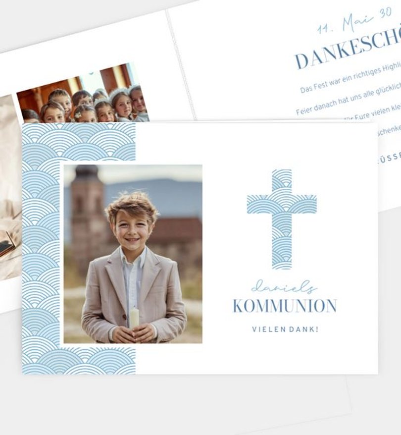 Dankeskarte Kommunion Meeresrauschen