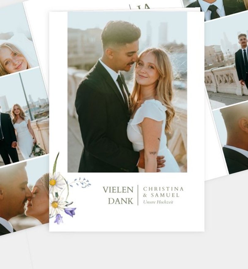 Dankeskarte Hochzeit Jardín