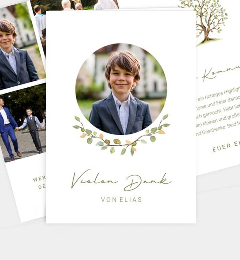 Dankeskarte Kommunion Baum des Lebens