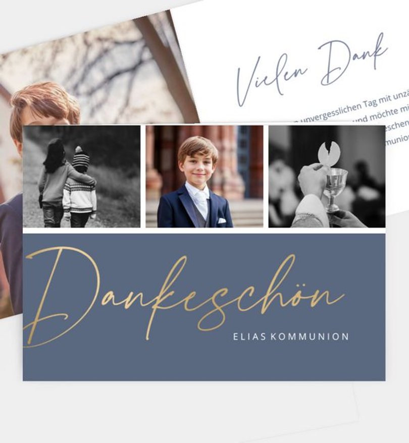 Dankeskarte Kommunion Dark & Foil