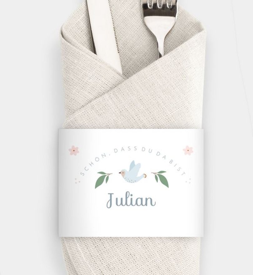 Besteck Servietten-Zubehör Taufe Hase und Igel