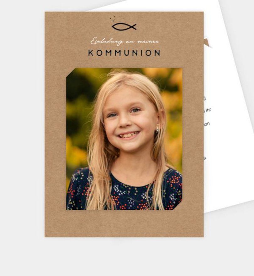 Einladungskarte Kommunion Familienpost · Crafty