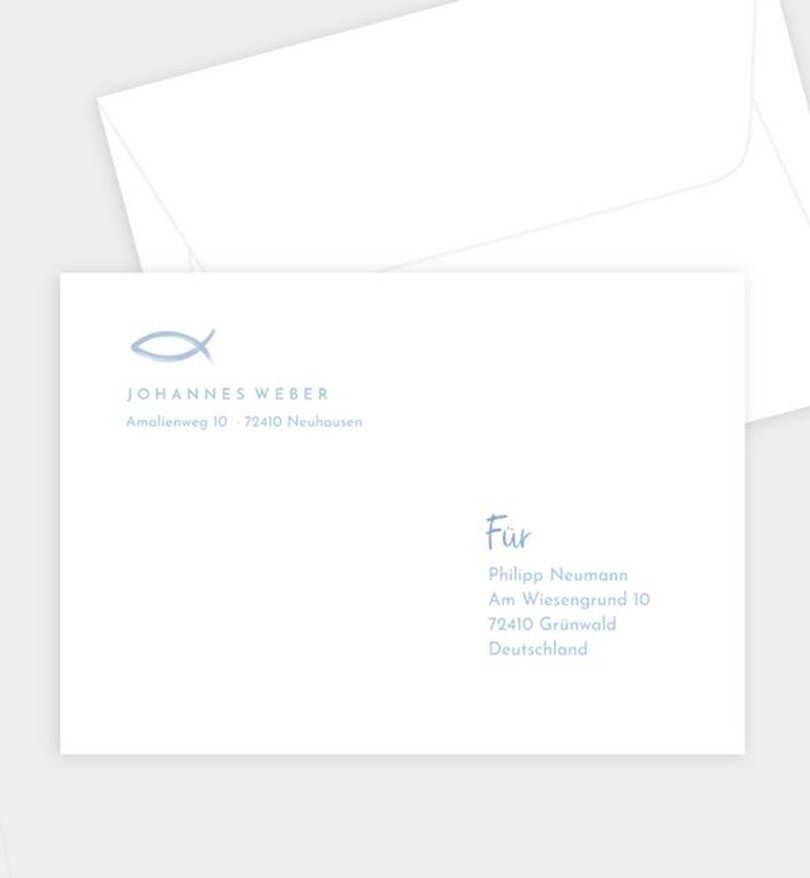 Briefumschlag Firmung Stamp Fish