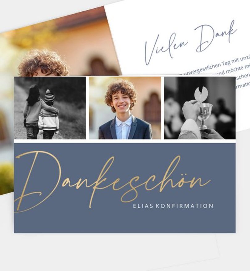 Dankeskarte Konfirmation Dark & Foil