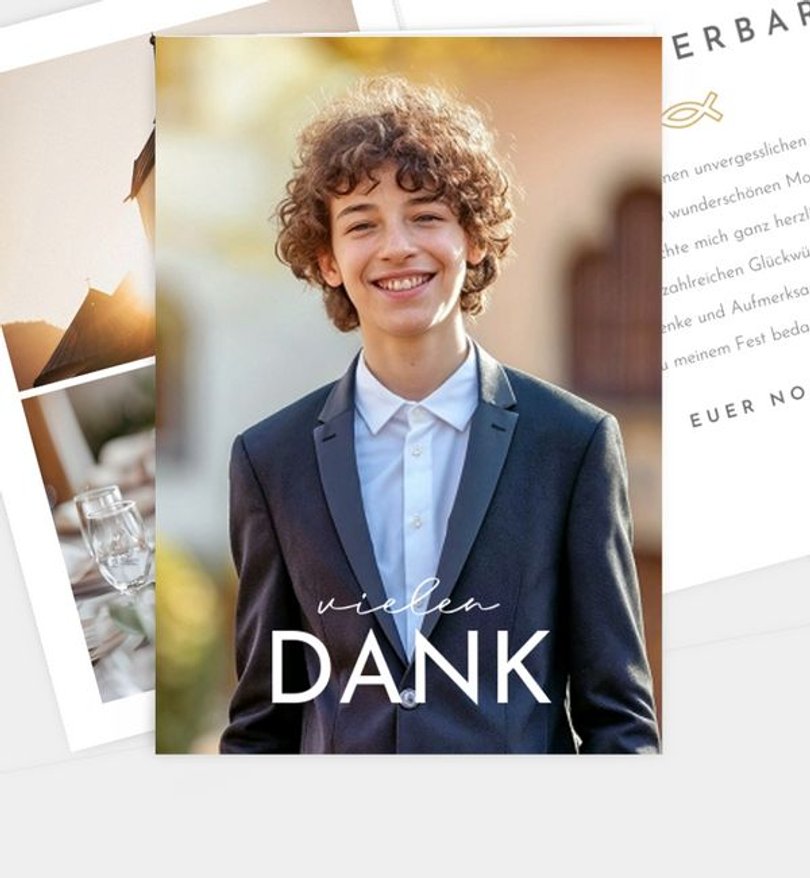 Dankeskarte Konfirmation Edles Fest