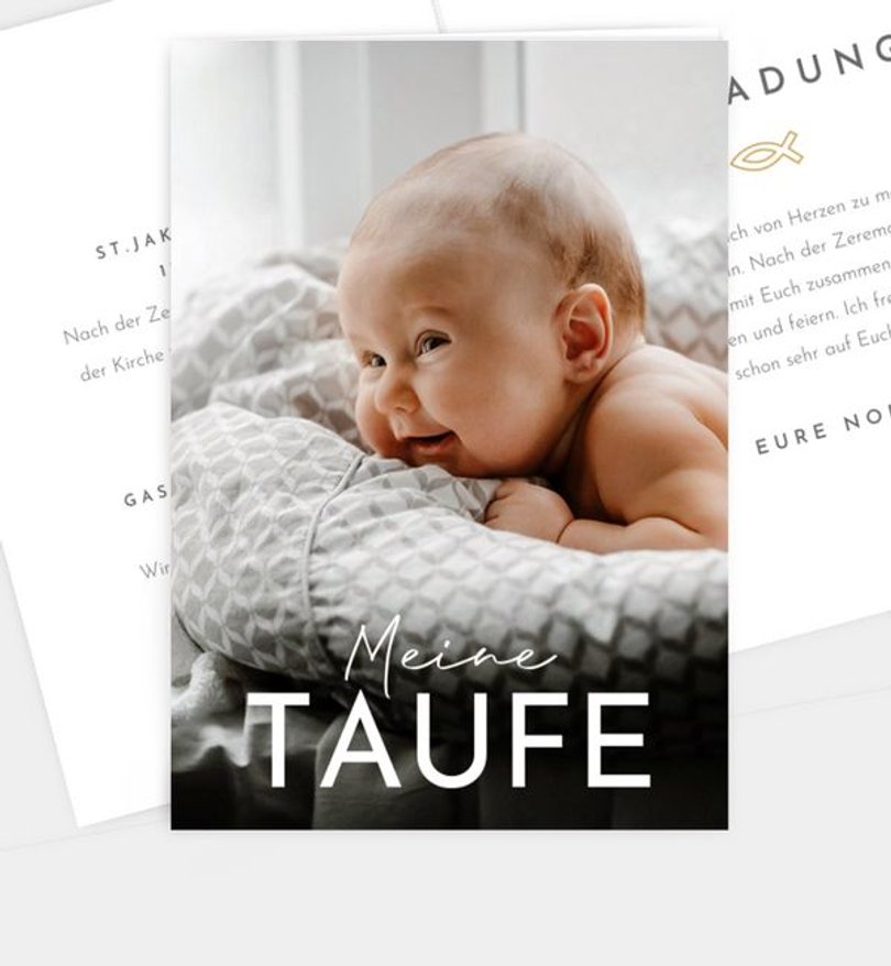 Einladungskarte Taufe Edles Fest