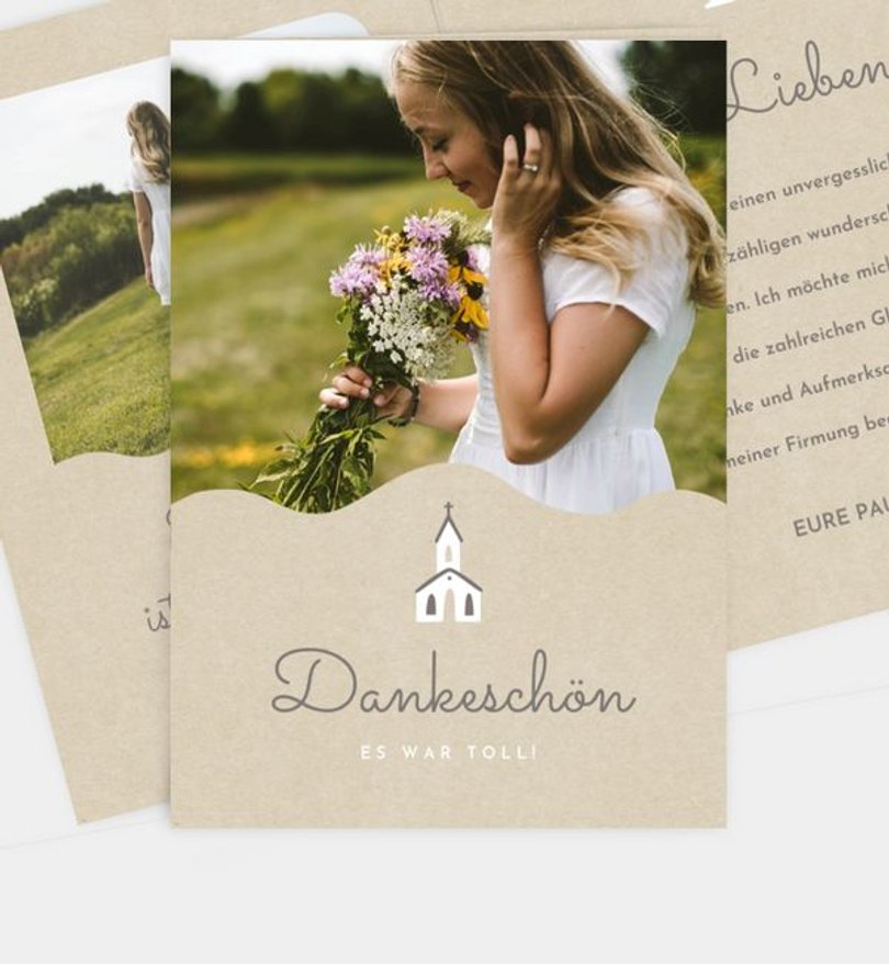 Dankeskarte Firmung Goldene Kirche