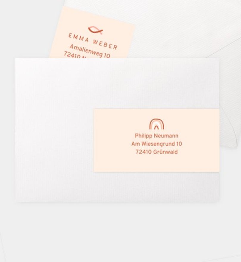 Adressaufkleber Taufe Fiesta