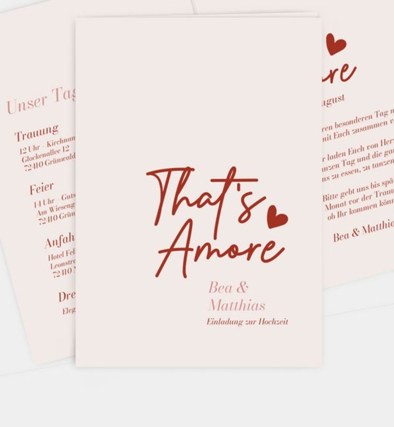 Einladungskarte Hochzeit Amore