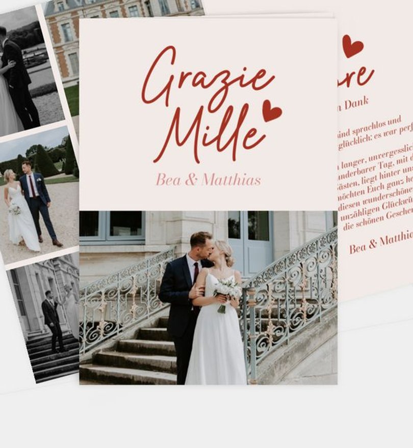 Dankeskarte Hochzeit Amore