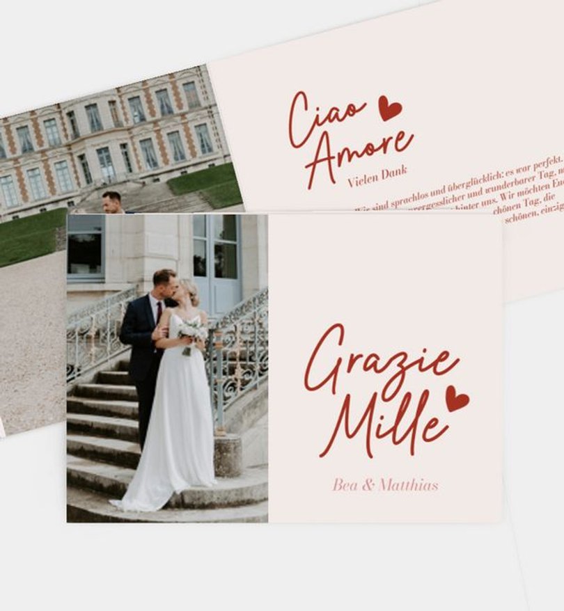 Dankeskarte Hochzeit Amore