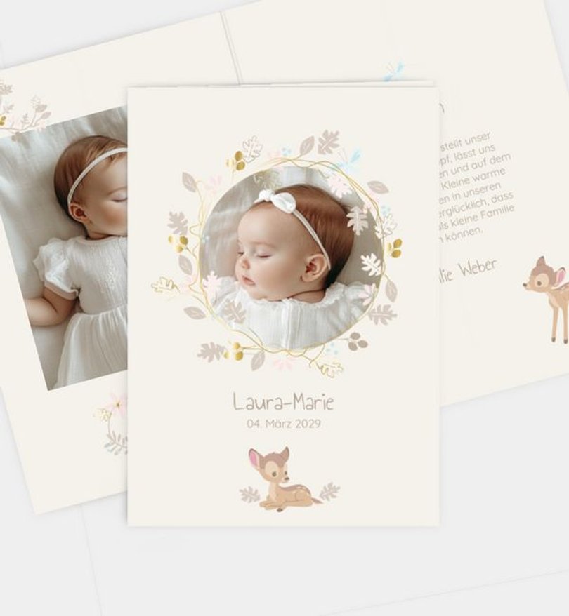 Geburtsanzeige Geburt Bambi · Natural Wonder