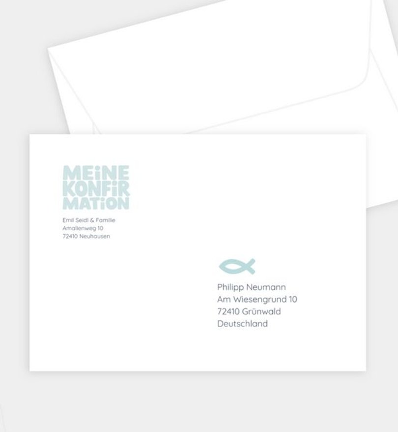Briefumschlag Konfirmation Title Typo