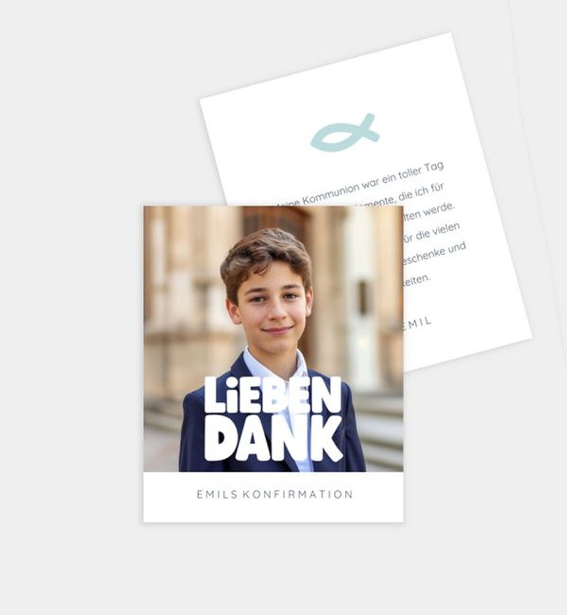 Dankeskarte Konfirmation Title Typo