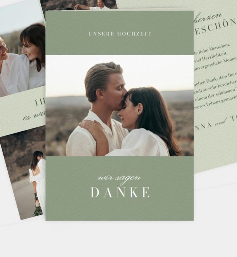 Dankeskarte Hochzeit Green Harmony