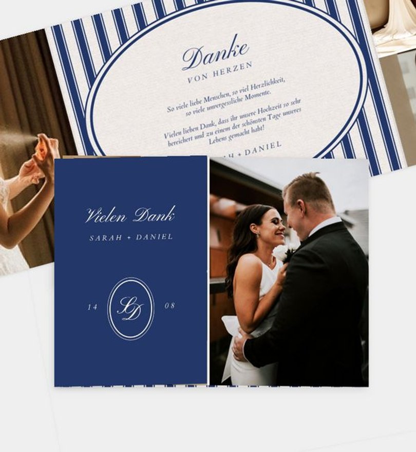 Dankeskarte Hochzeit Elegant Love