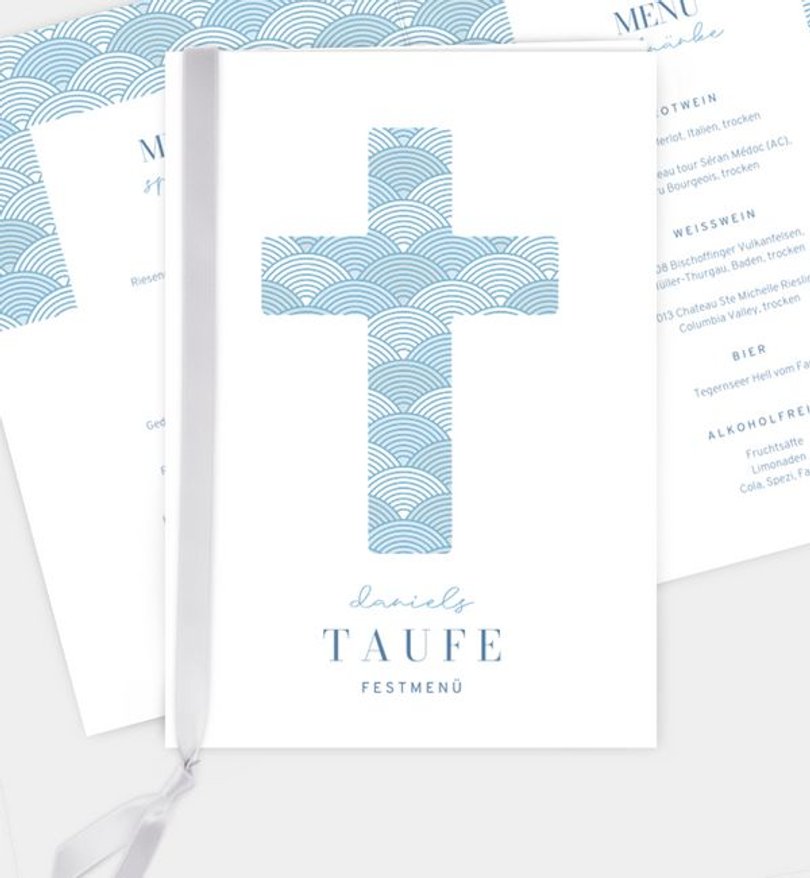 Menükarte Taufe Meeresrauschen
