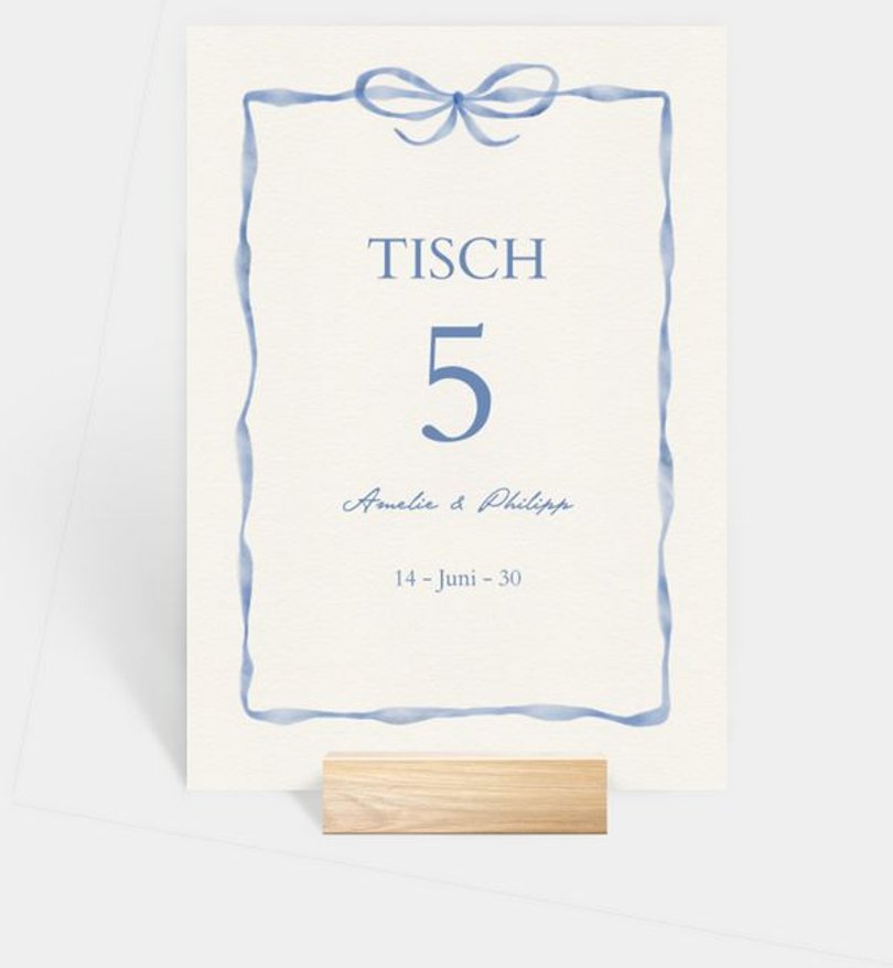 Tischnummer Hochzeit Preppy Bow