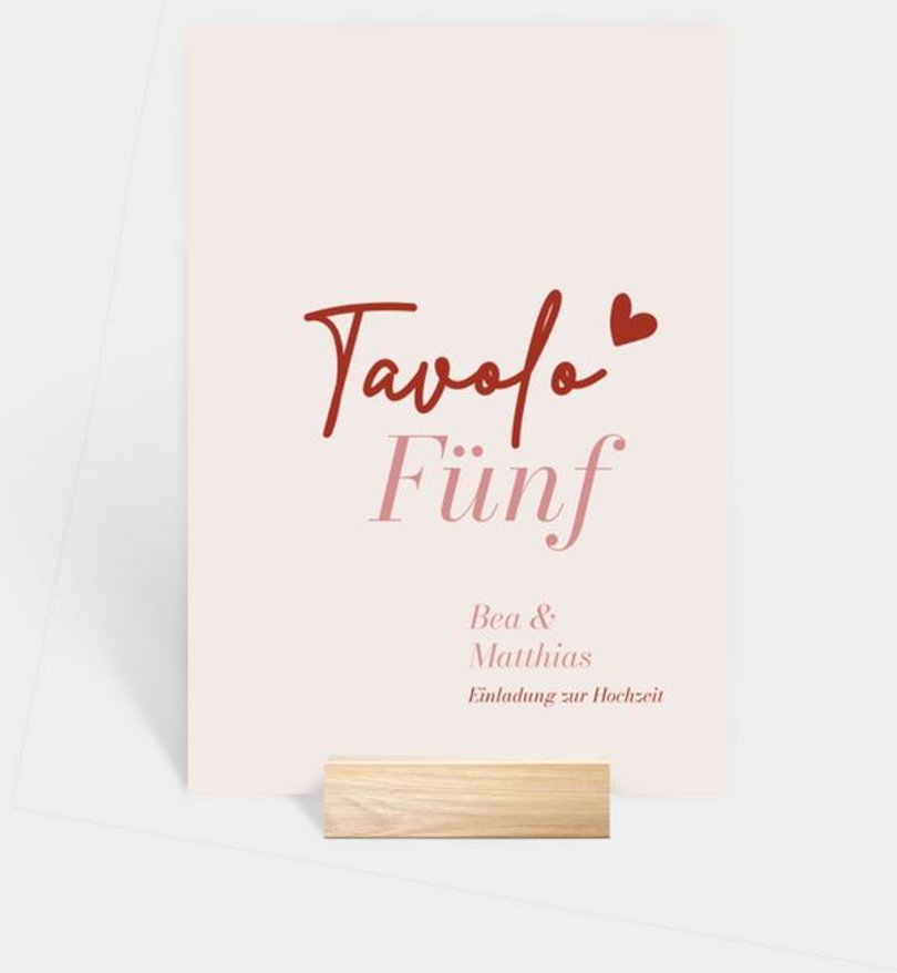 Tischnummer Hochzeit Amore
