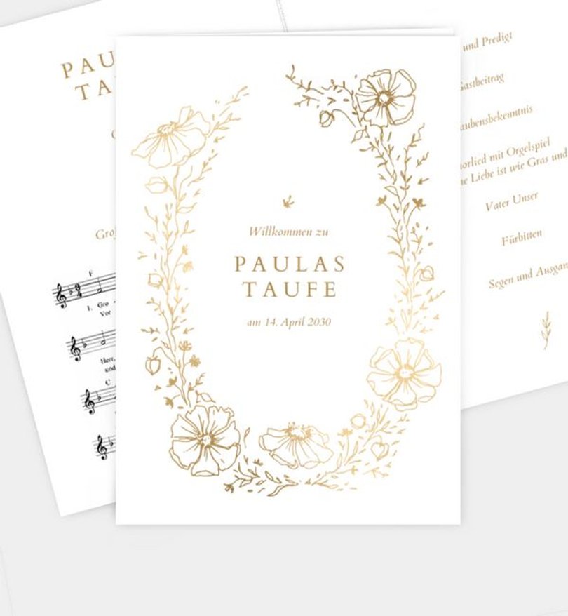 Kirchenheft Taufe Goldener Tag