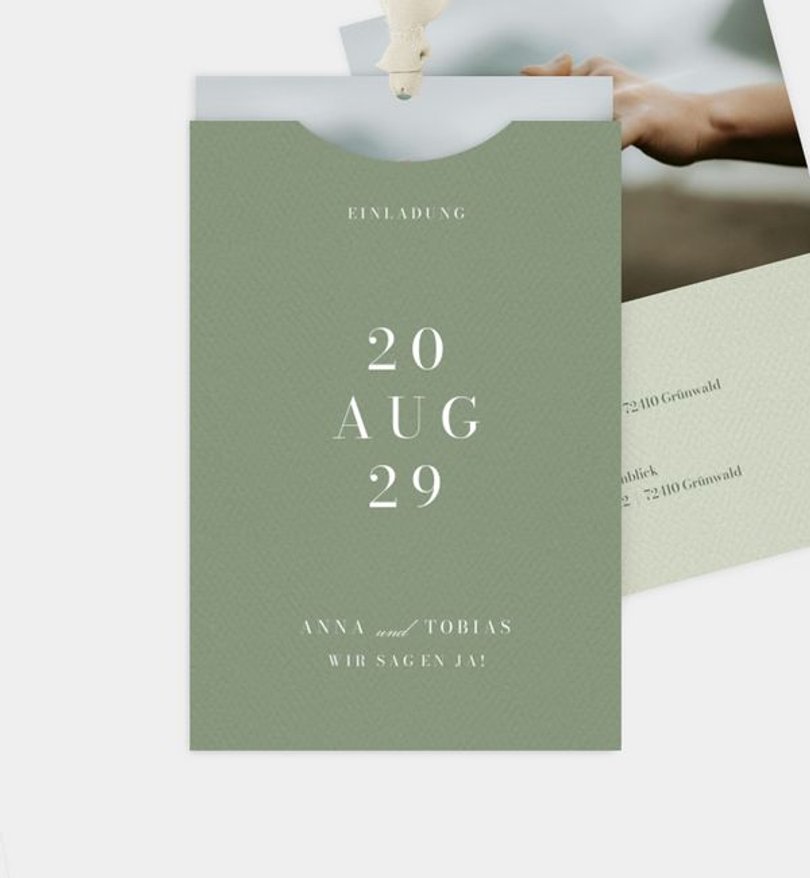 Einladungskarte Hochzeit Green Harmony