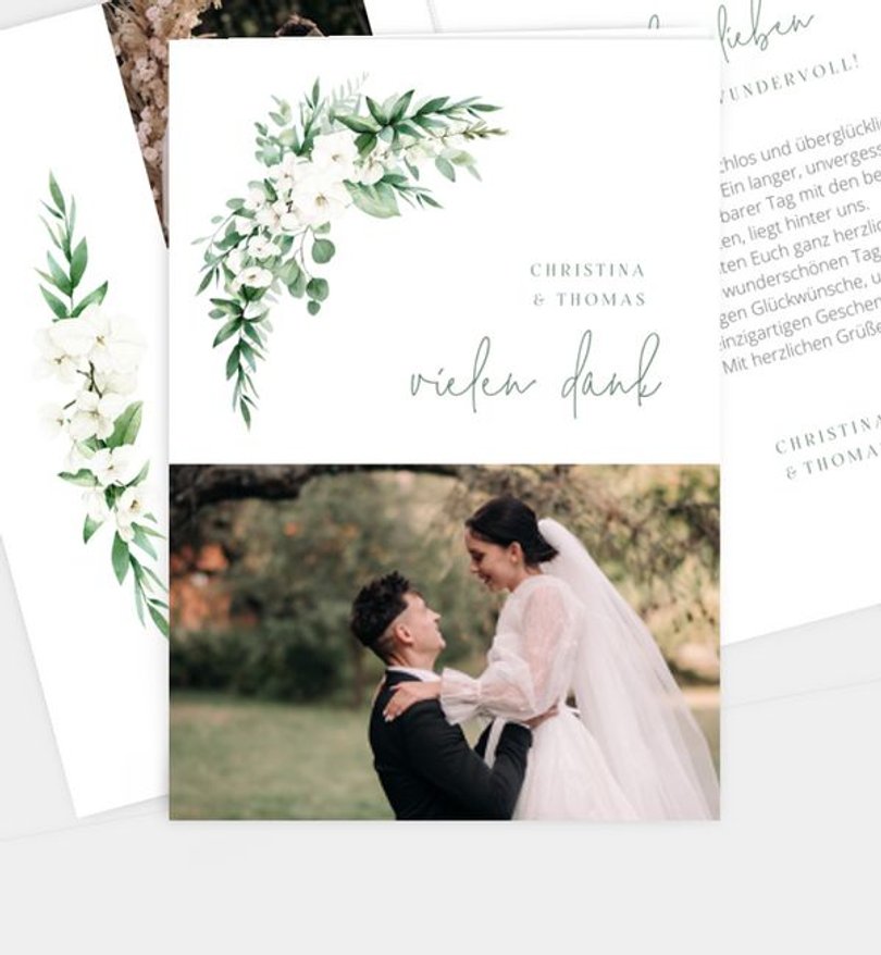Dankeskarte Hochzeit Lovely Green
