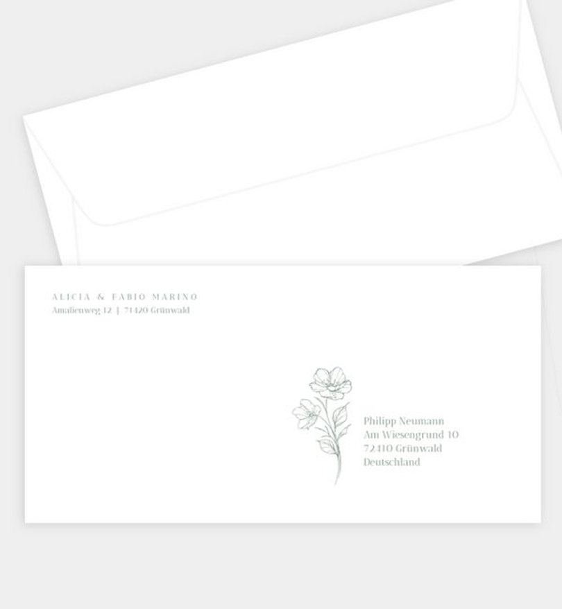 Briefumschlag Hochzeit Vintage Flower
