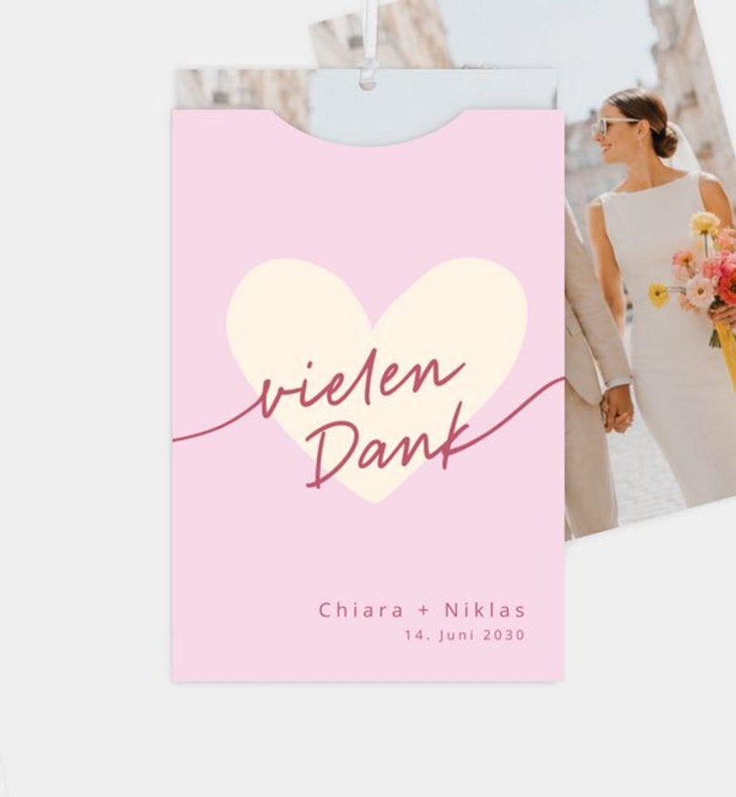 Dankeskarte Hochzeit Heart of Sweets
