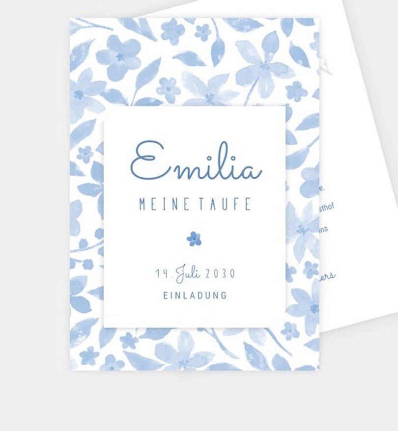 Einladungskarte Taufe Flores