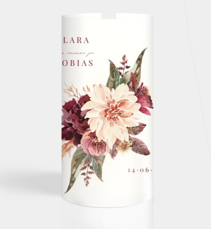 Windlichtkarte Hochzeit Boho Romance