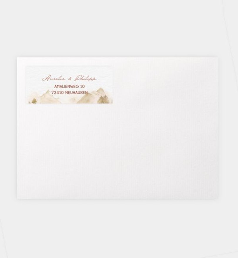 Absenderaufkleber Hochzeit Berge
