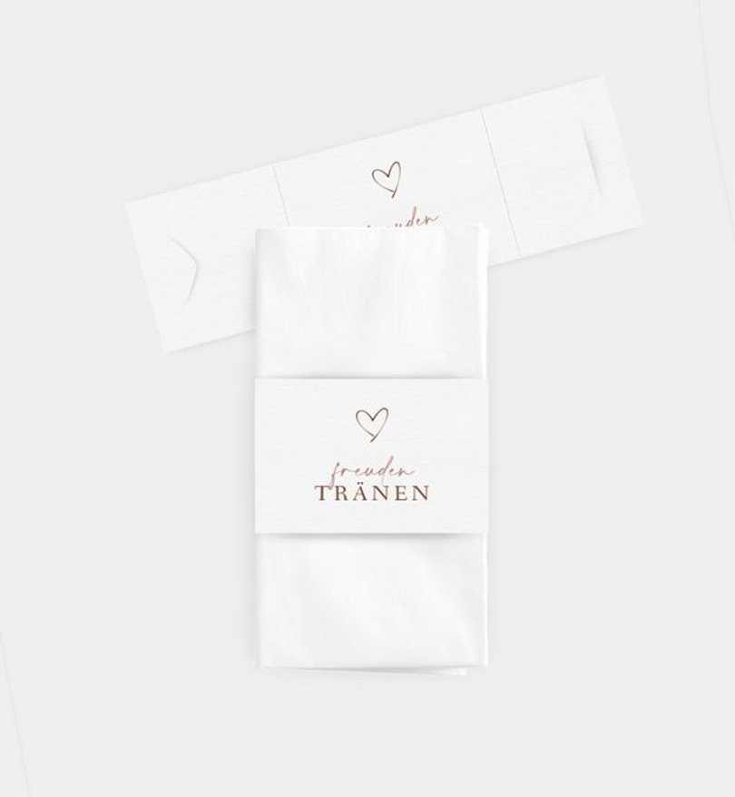 Taschentücher Banderole Hochzeit Our Romance