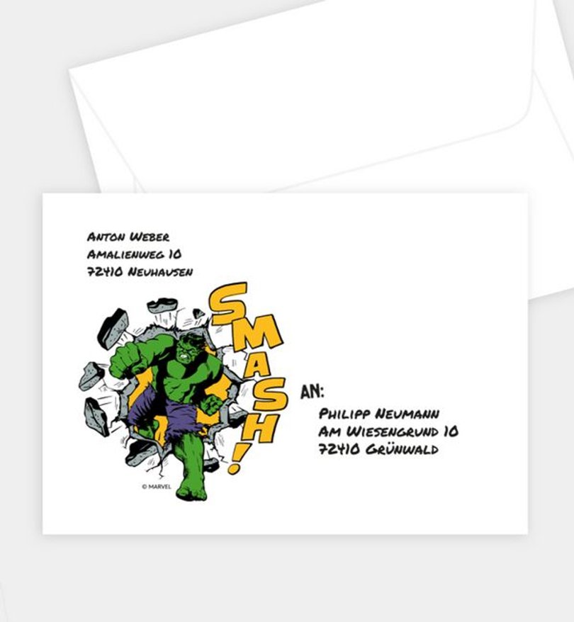 Briefumschlag Einschulung MARVEL · Avengers