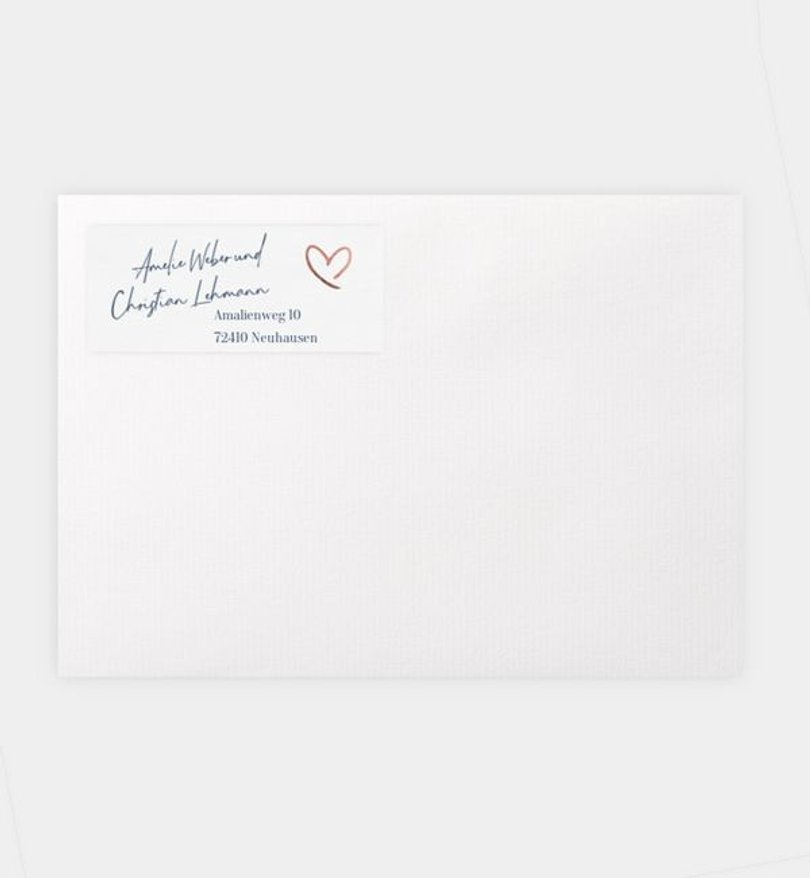 Absenderaufkleber Hochzeit Weicher Übergang