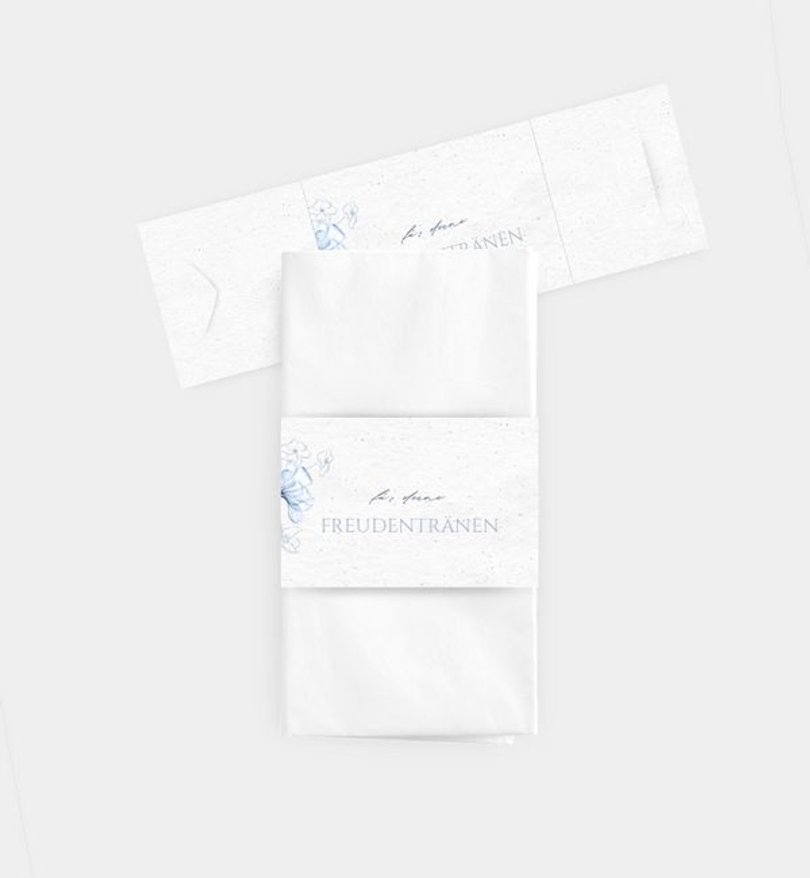 Taschentücher Banderole Hochzeit Blue Harmony