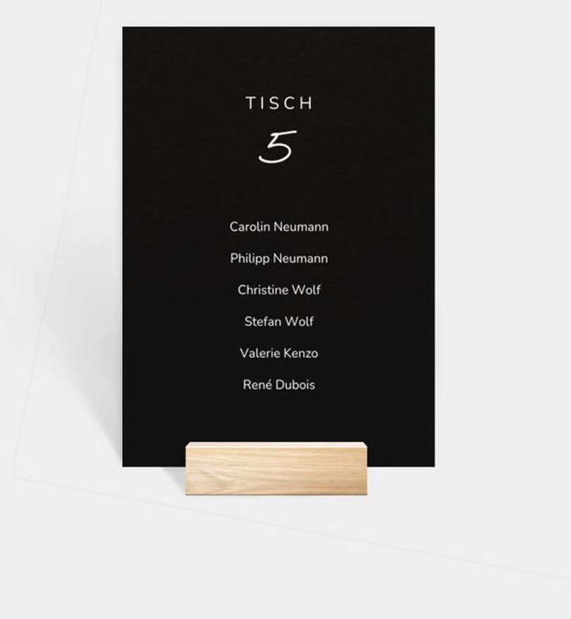 Gruppentischkarte Hochzeit Amar