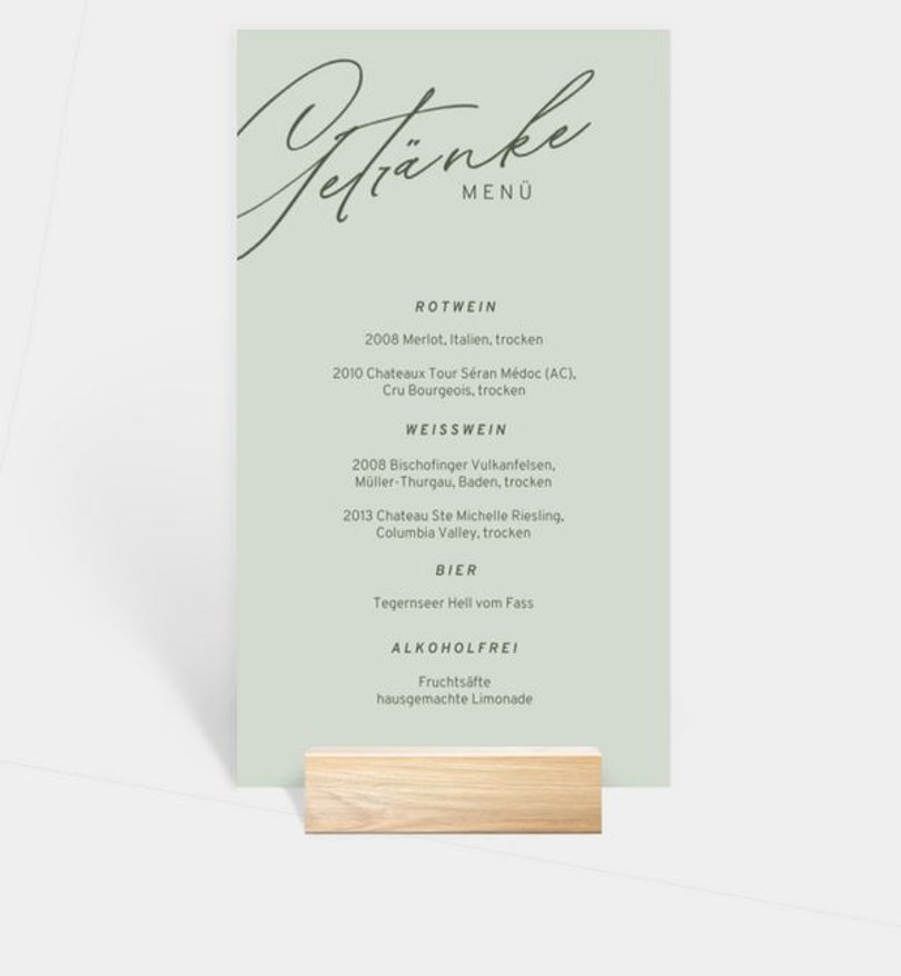 MenĂ¼karte Hochzeit FĂ¼r immer wir