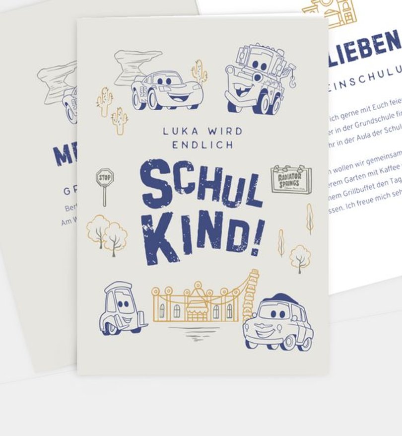 Einladungskarte Einschulung Cars · Infant