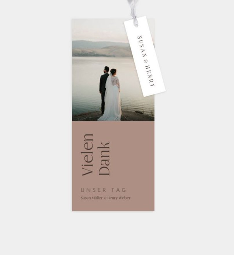 Dankeskarte Hochzeit Mokka Vibe